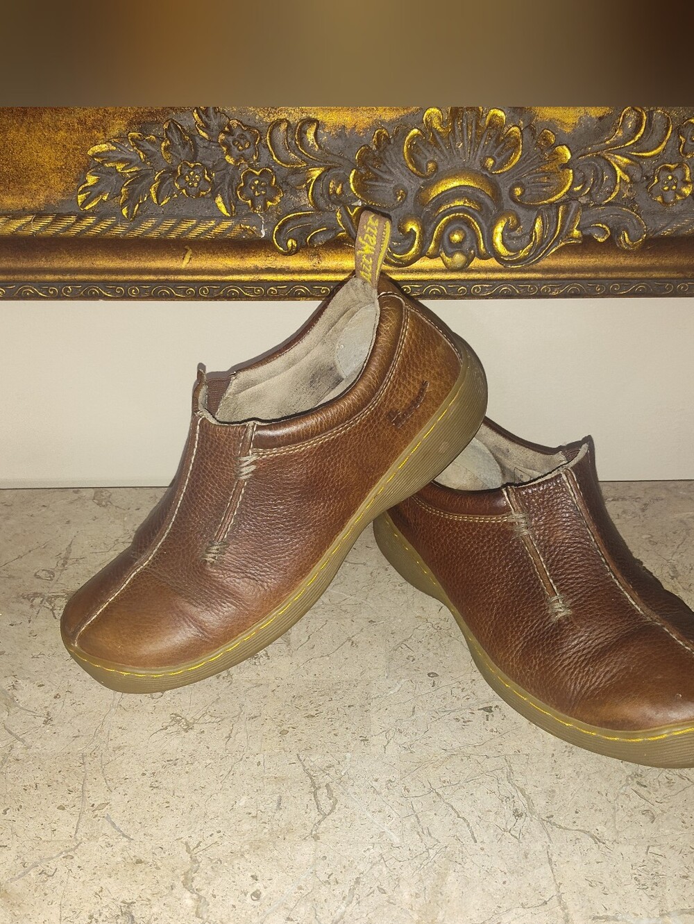 Vintage Dr Martens Brown Slip-On Unisex Leather Casual Shoes